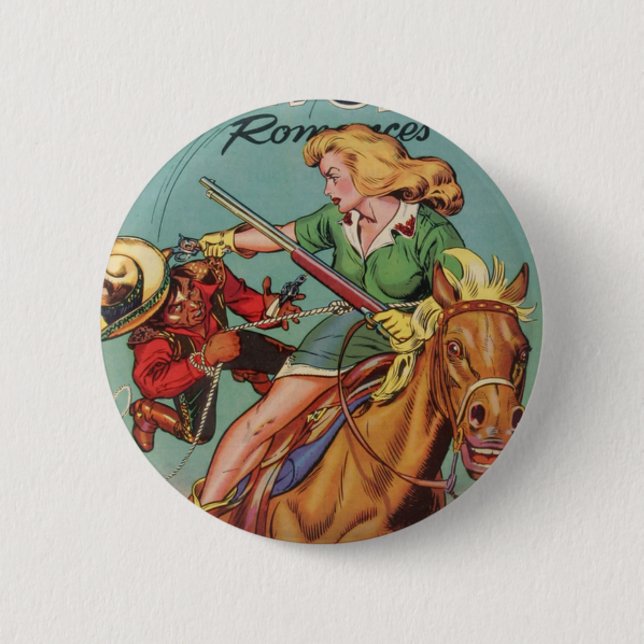 Badge Rond 5 Cm Cow-girl (Devant)