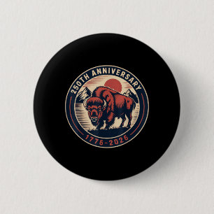 Badge Rond 5 Cm Cowboy 250 TH 4TH de juillet Drapeau 1776 2026 250