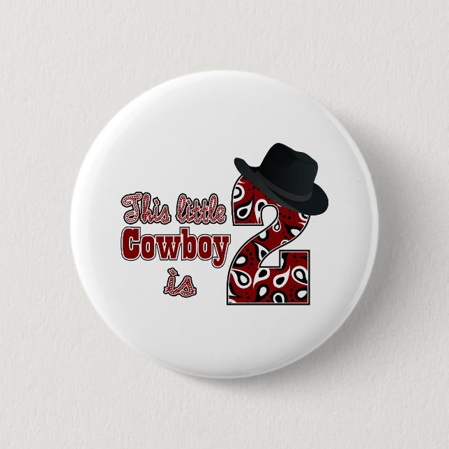 Badge Rond 5 Cm Cowboy 2e anniversaire (Devant)
