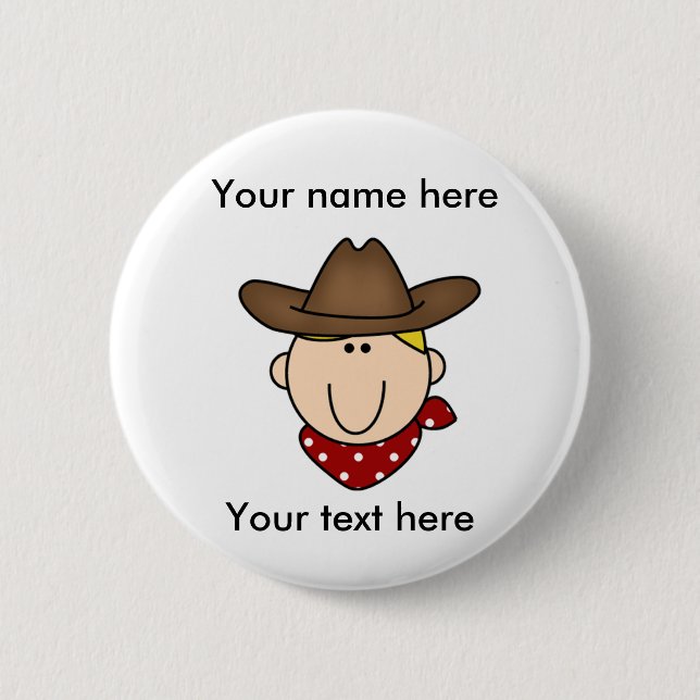 Badge Rond 5 Cm Cowboy blond de la personnaliser vous-même (Devant)
