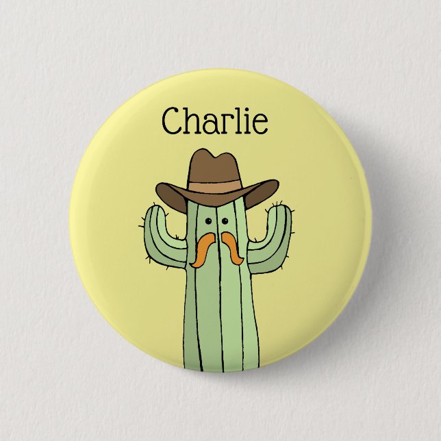 Badge Rond 5 Cm Cowboy Cactus Personalized (Devant)
