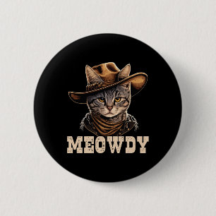 Badge Rond 5 Cm Cowboy Cat Meowdy