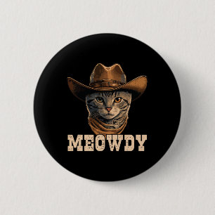 Badge Rond 5 Cm Cowboy Chat Meowdy 1