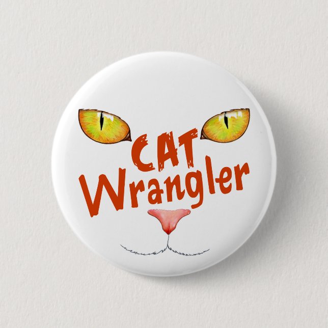 Badge Rond 5 Cm Cowboy de chat (Devant)