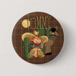 Badge Rond 5 Cm Cowboy de désert