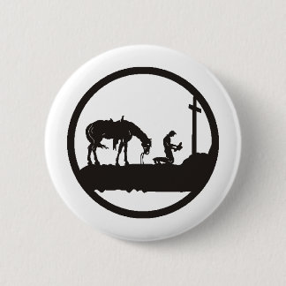 Badge Rond 5 Cm cowboy de prière