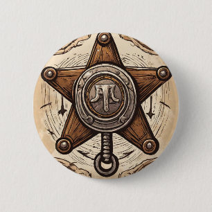 Badge Rond 5 Cm Cowboy fête d'anniversaire - Sheriff