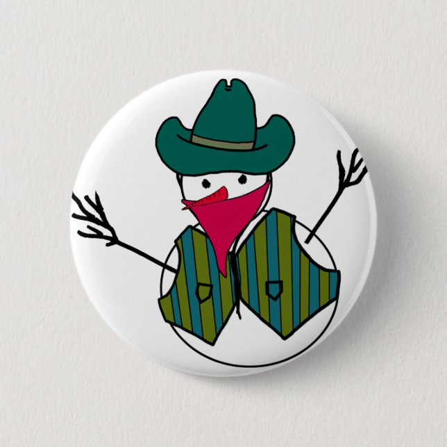 Badge Rond 5 Cm Cowboy Snowman Bandit  (Devant)