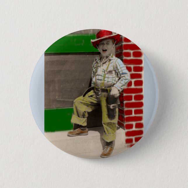 Badge Rond 5 Cm cowboy urbain (Devant)