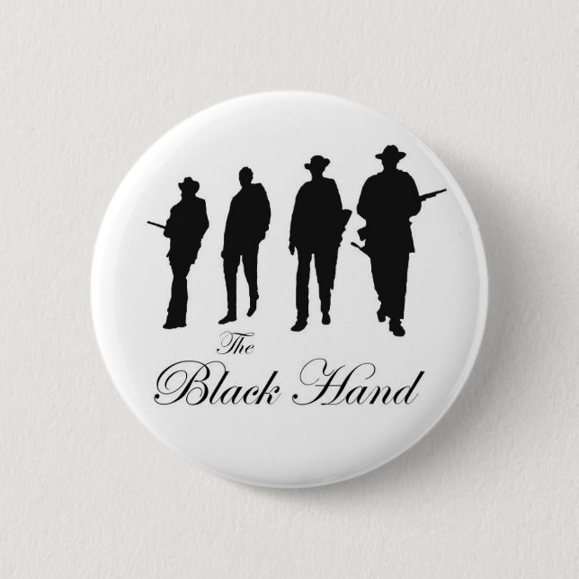 Badge Rond 5 Cm Cowboys de main noire (Devant)