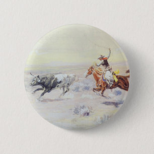Badge Rond 5 Cm Cowboys du Bar Triangle par CM Russell
