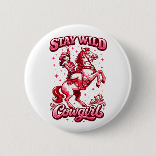 Badge Rond 5 Cm Cowgirl