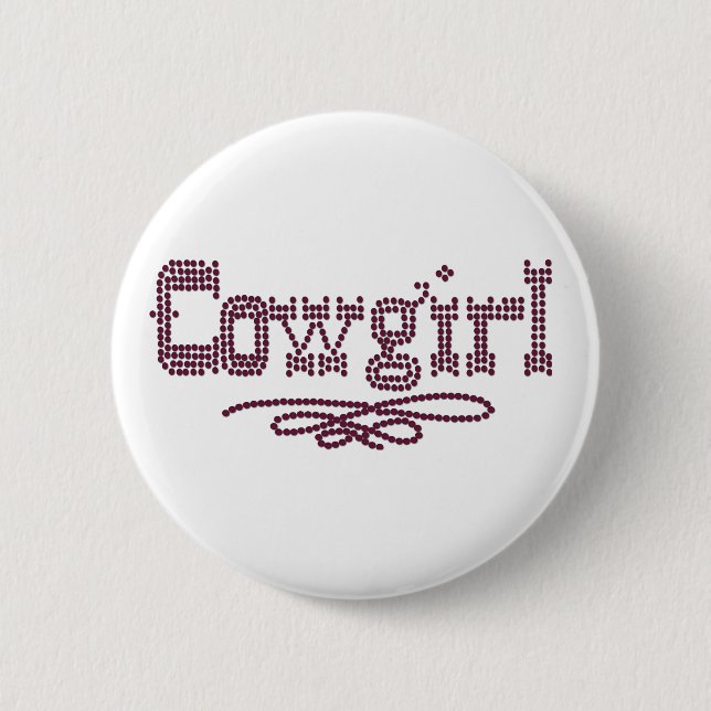 Badge Rond 5 Cm Cowgirl (Devant)