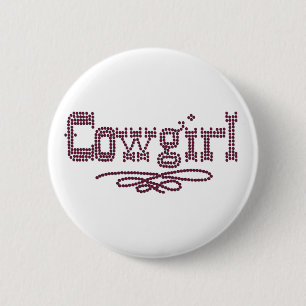 Badge Rond 5 Cm Cowgirl