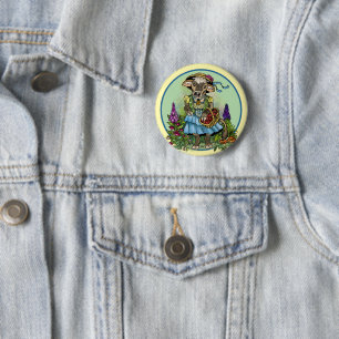 Badge Rond 5 Cm Cowgirl Cottagecore