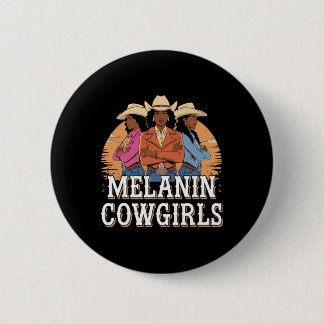 Badge Rond 5 Cm Cowgirls Mélanine Africaines Swag Cowgirl Mélanine