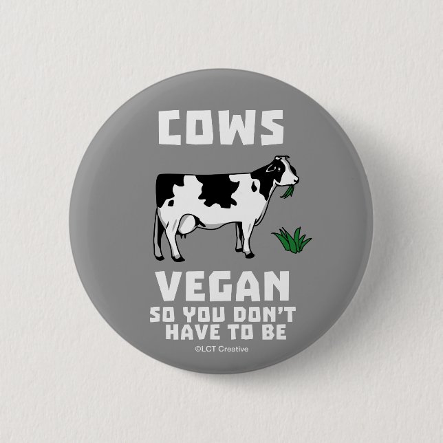 Badge Rond 5 Cm Cows Vegan So (Devant)