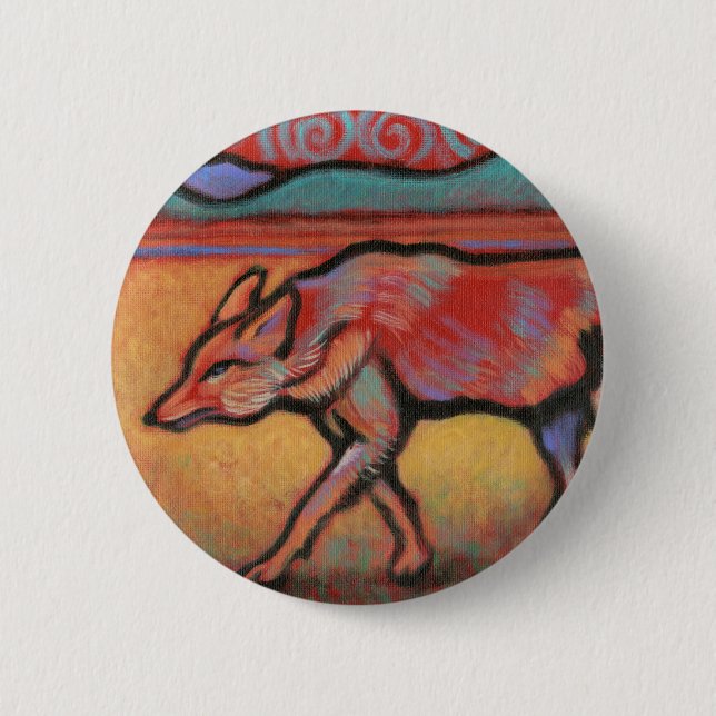 Badge Rond 5 Cm Coyote - animal d'esprit - totem (Devant)