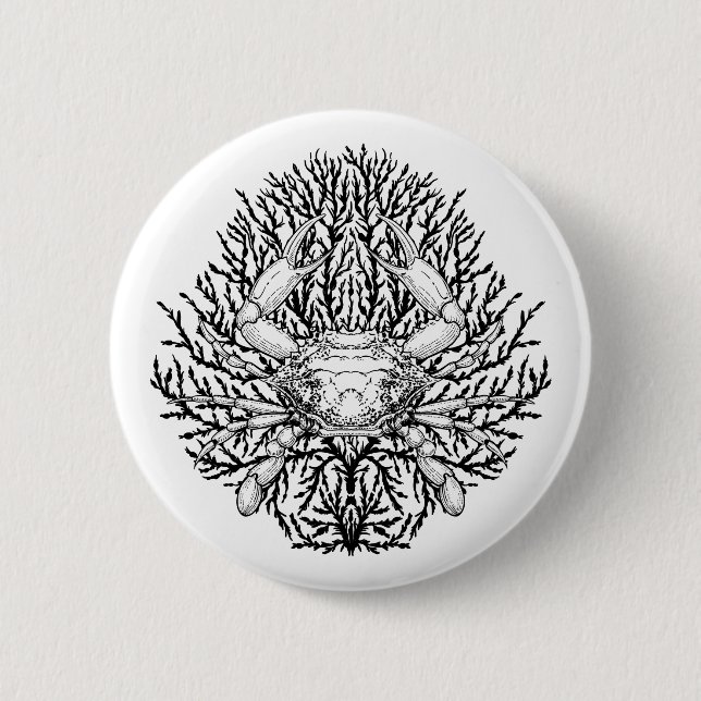 Badge Rond 5 Cm Crabe (Devant)