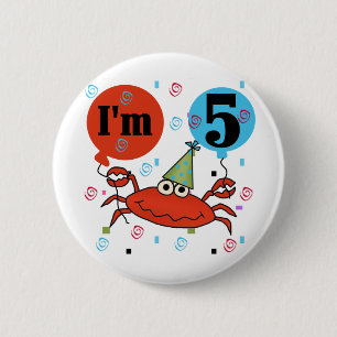 Badge Rond 5 Cm Crabe 5e anniversaire Tshirts et cadeaux