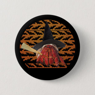 Badge Rond 5 Cm Crabe à sorcières Amusant Halloween Hermite Crabe 