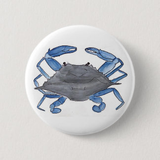Badge Rond 5 Cm Crabe bleu