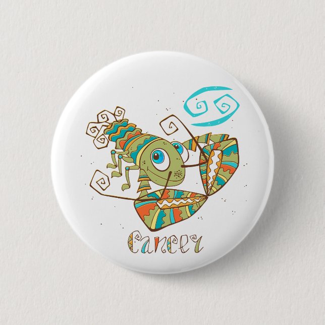 Badge Rond 5 Cm Crabe cancéreuse mignonne (Devant)