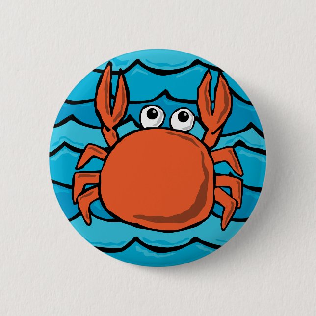 Badge Rond 5 Cm Crabe de bande dessinée (Devant)