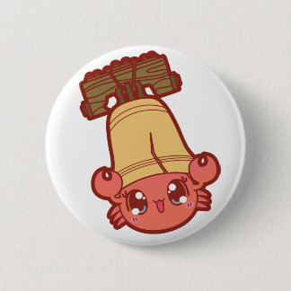Badge Rond 5 Cm Crabe de Cutie et bouton de Liberty Bell