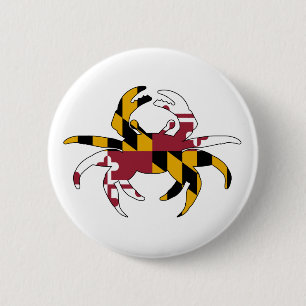 Badge Rond 5 Cm Crabe de drapeau du Maryland