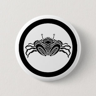 Badge Rond 5 Cm Crabe de mer de face en cercle
