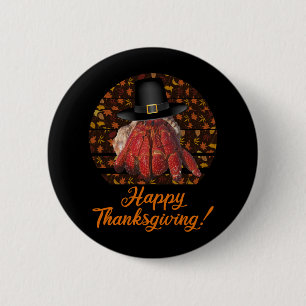 Badge Rond 5 Cm Crabe ermite de Thanksgiving