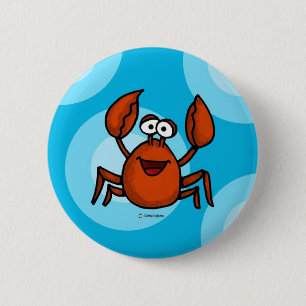 Badge Rond 5 Cm crabe heureux