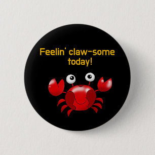 Badge Rond 5 Cm Crabe mignon et amusant pour les amoureux des océa