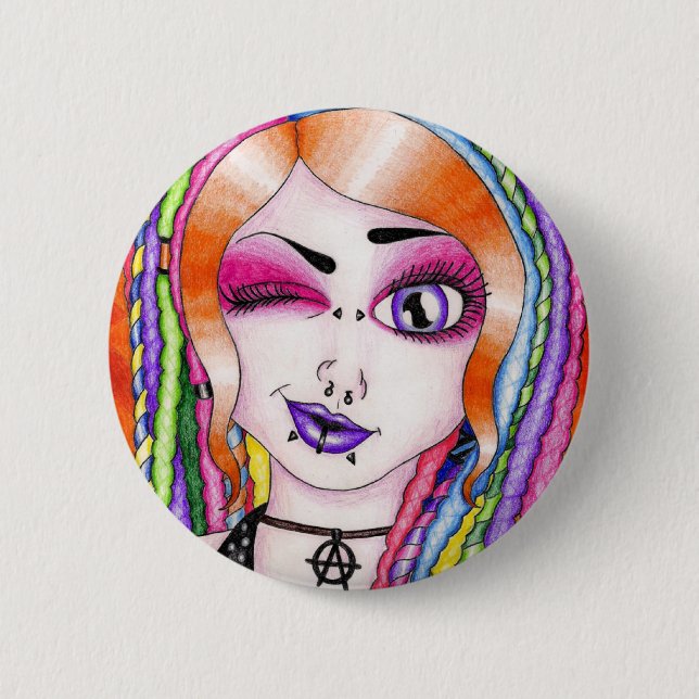 Badge Rond 5 Cm Crainte de baisse magnifique (Devant)