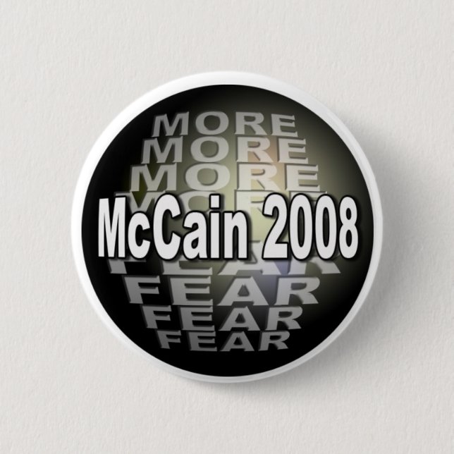 BADGE ROND 5 CM CRAINTE DE MCCAIN (Devant)