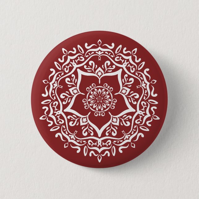 Badge Rond 5 Cm Cranberry Mandala (Devant)