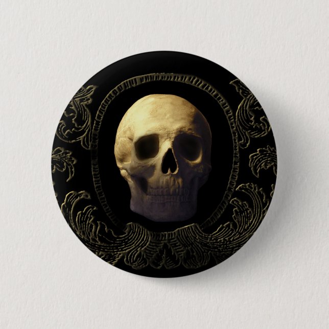 Badge Rond 5 Cm Crâne (Devant)