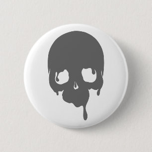 Badge Rond 5 Cm Crâne à goutte personnalisable