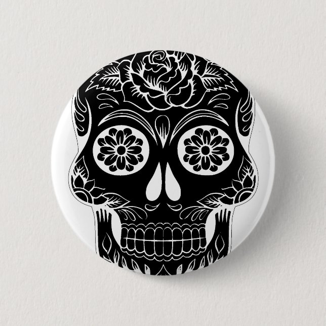 Badge Rond 5 Cm Crâne Abstrait (Devant)