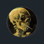 Badge Rond 5 Cm Crâne avec cigarette brûlante par Vincent van Gogh<br><div class="desc">Crâne avec Cigarette Brûlante par Vincent van Gogh est un post impressionnisme d'art vintage de peinture à vie morte. Portrait du squelette humain fumant. Grande image à utiliser pour les produits anti-tabac. Fumer tue 1 000 personnes chaque année, aider quelqu'un à arrêter de fumer aujourd'hui. Grande image pour Halloween ou...</div>
