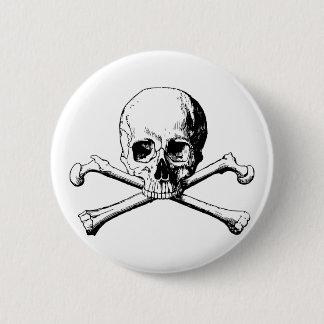 Badge Rond 5 Cm Crâne croisé