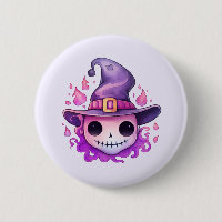 Crâne dans un chapeau de sorcière Fantaisiste