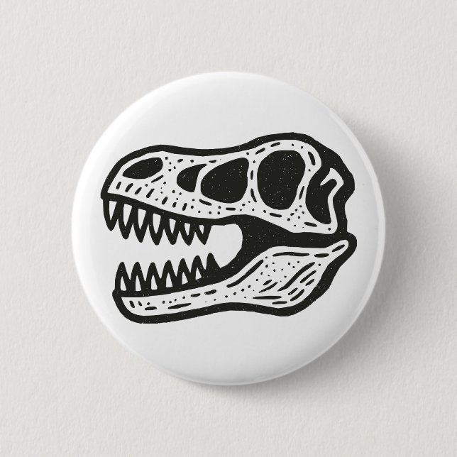 Badge Rond 5 Cm Crâne de dinosaure (Devant)