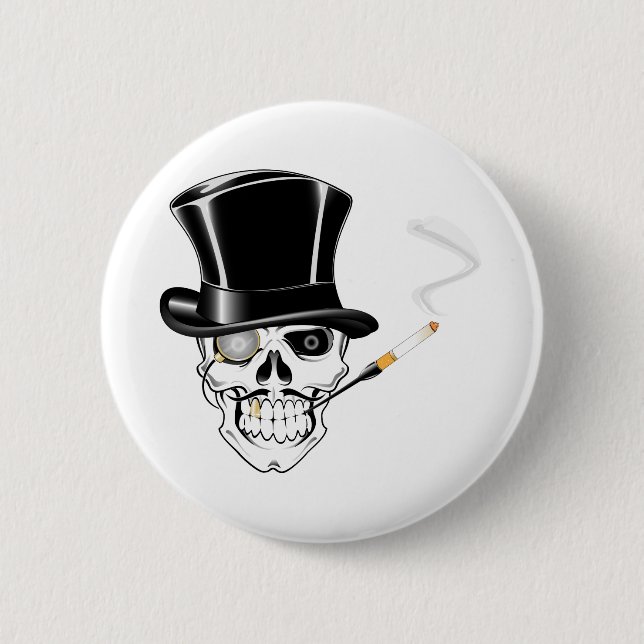 Badge Rond 5 Cm Crâne de gentilhomme (Devant)