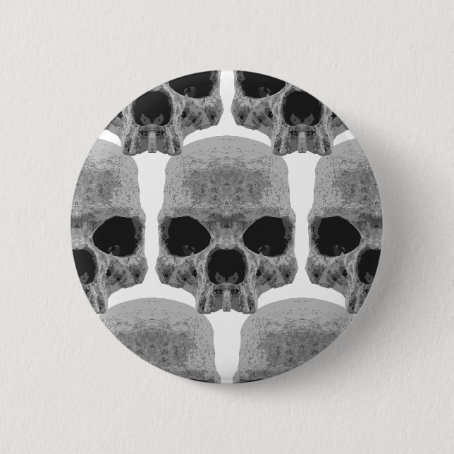 Badge Rond 5 Cm crâne de goth (Devant)