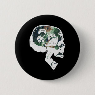 Badge Rond 5 Cm Crâne de joueur drôle de jeu vidéo hommes garçons