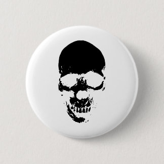 Badge Rond 5 Cm Crâne de la faucheuse noire