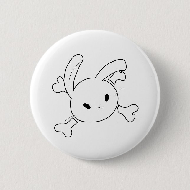 Badge Rond 5 Cm crâne de lapin (Devant)