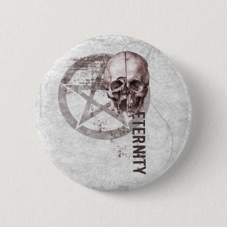 Badge Rond 5 Cm Crâne de pentagramme